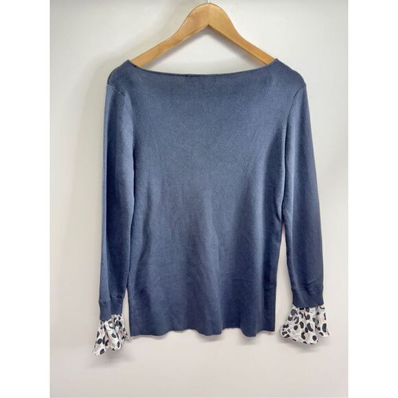 LOFT Sweater Boatneck Gray Size Medium Office Long Sleeve Shirt - Picture 7 of 8